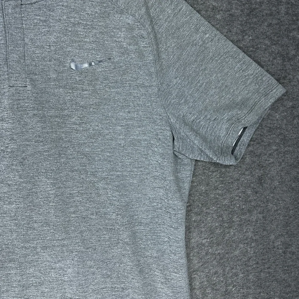 Nike Golf Aeroreact Shirt Mens L Heather Gray Blade Collar Short Sleeve 890046